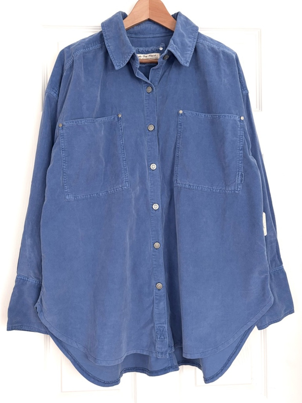 NWT Free People We The Free Baby Cord Buttondown Shirt Jacket Size S